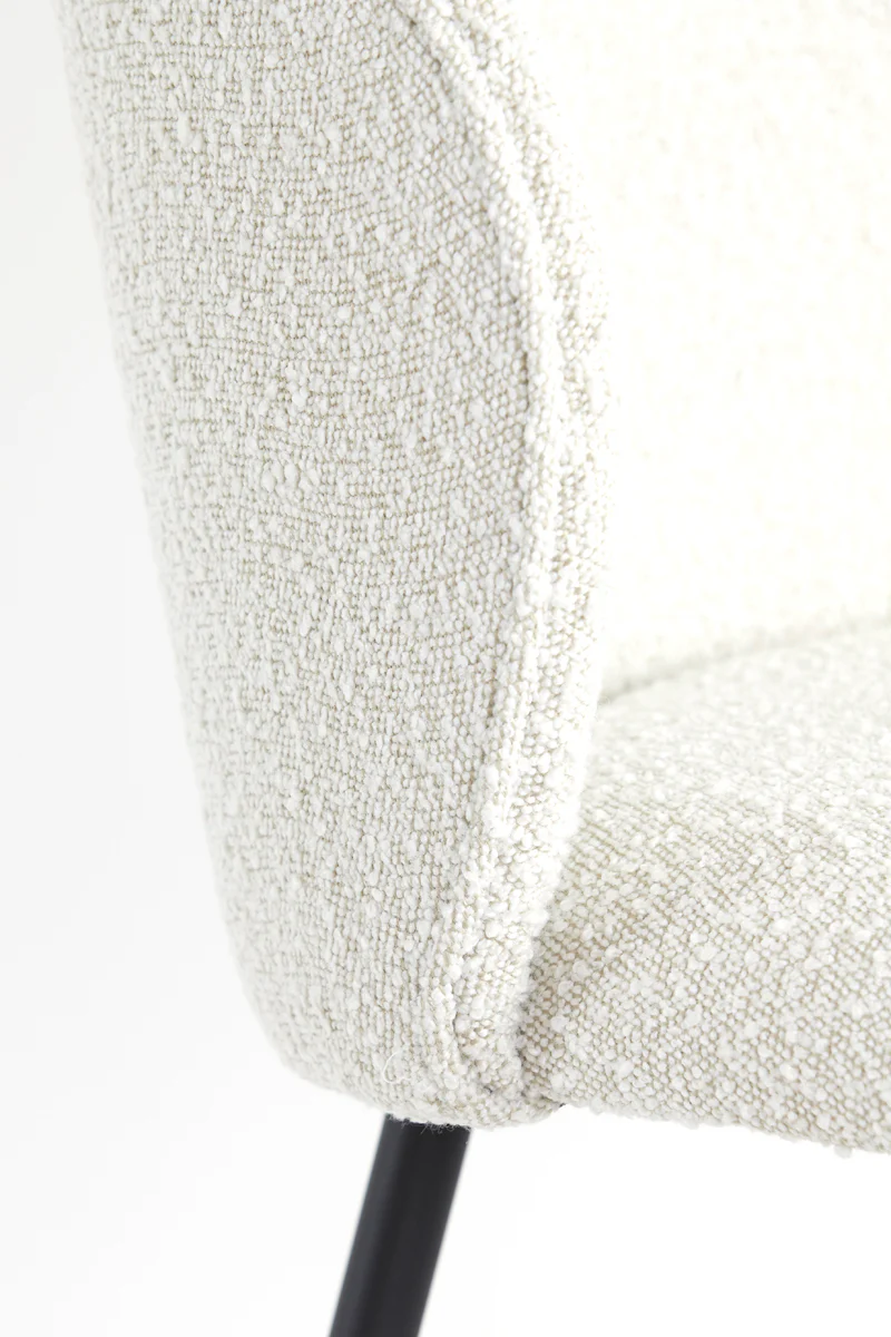 Dining chair 56x55x79 cm ELYNA bouclé cream-matt black - Image 7