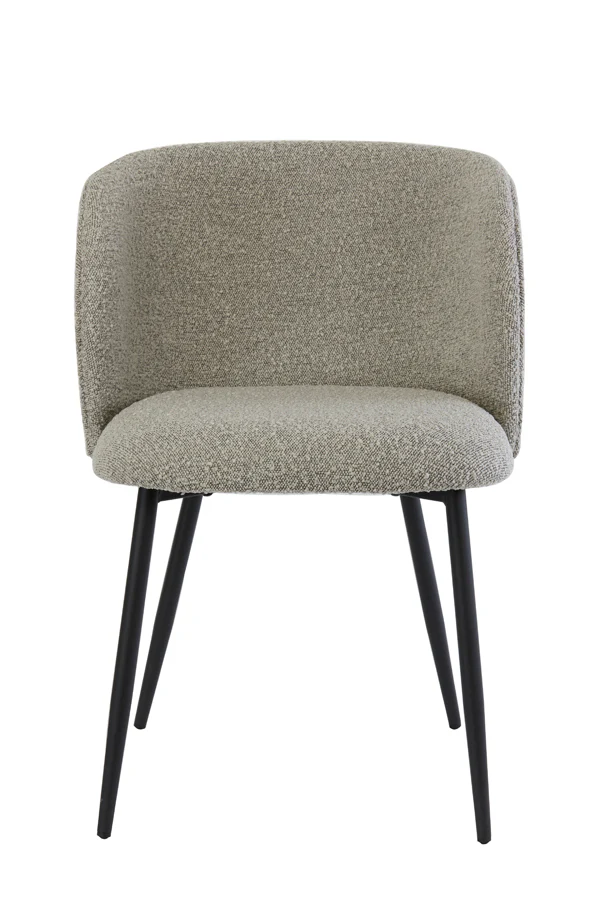 Dining chair 56x55x79 cm ELYNA bouclé grey brown-matt black - Image 3