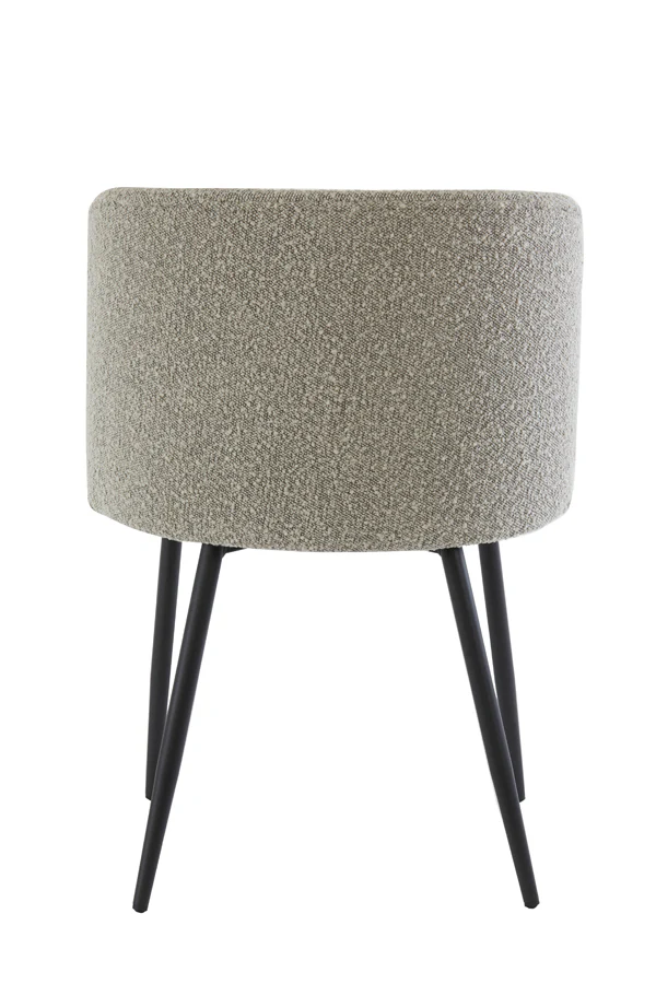 Dining chair 56x55x79 cm ELYNA bouclé grey brown-matt black - Image 4