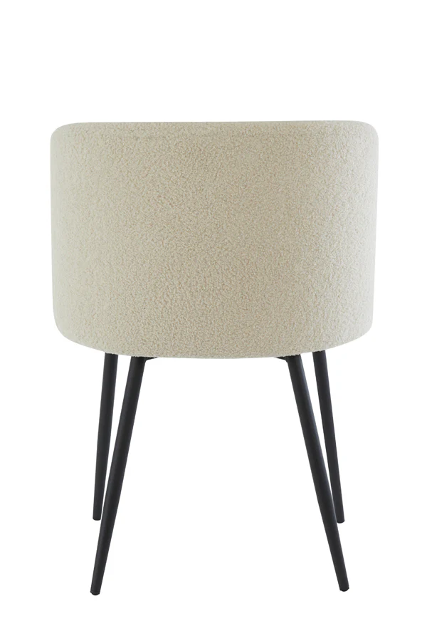 Dining chair 56x55x79 cm ELYNA teddy light beige-matt black - Image 7