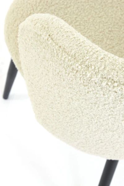 Dining chair 56x55x79 cm ELYNA teddy light beige-matt black - Image 9