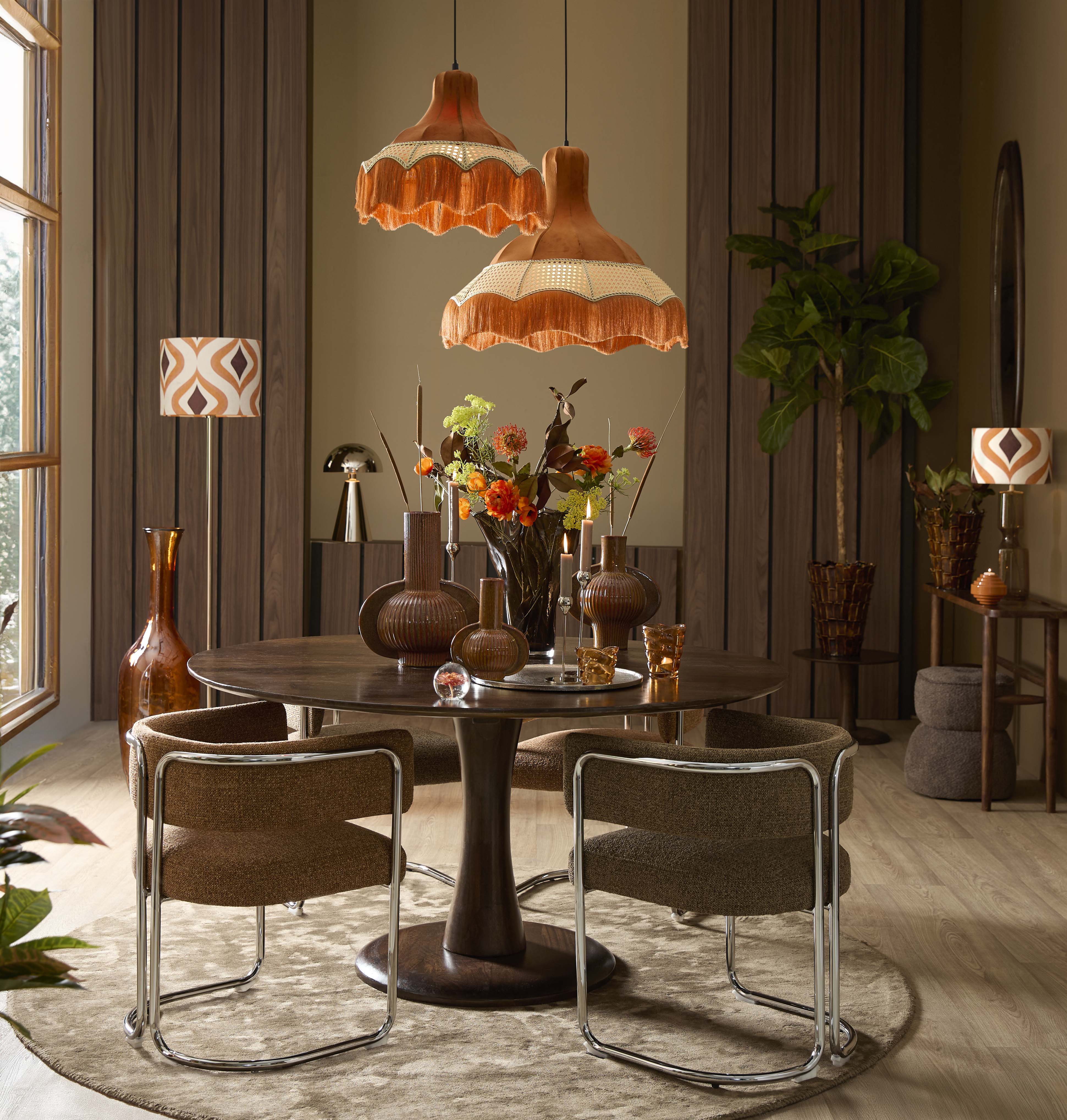 Dining chair 57x53x73,5 cm ADANTE dark brown+chrome - Image 10