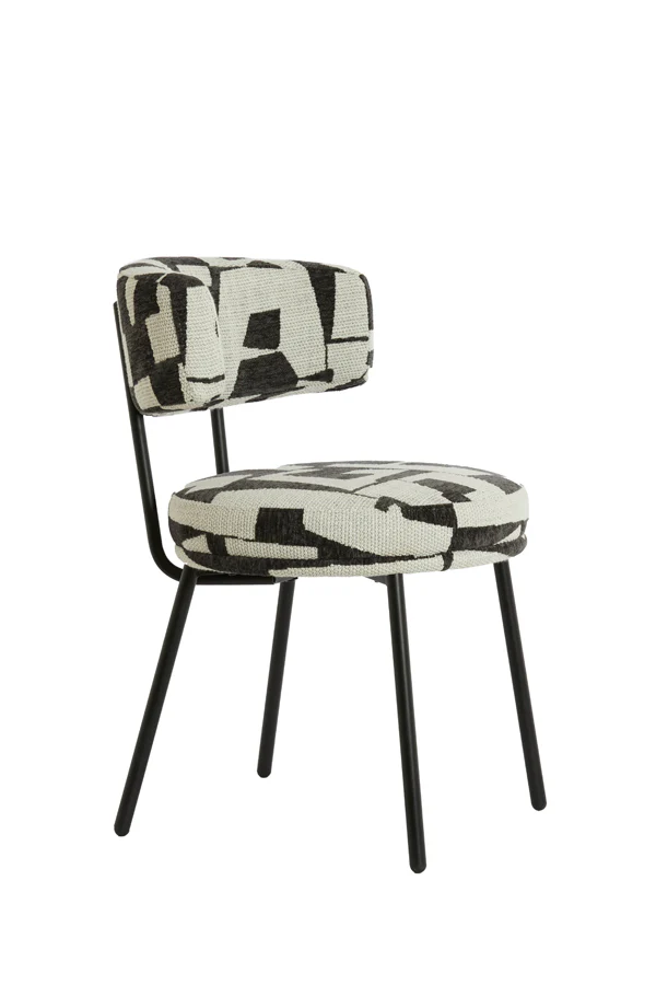 Dining chair 57x55x77 cm HARVIE cream-black+matt black