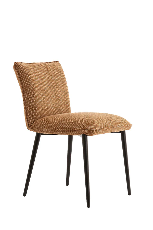 Dining chair 58x47x80 cm VADENI ocher-cream+black