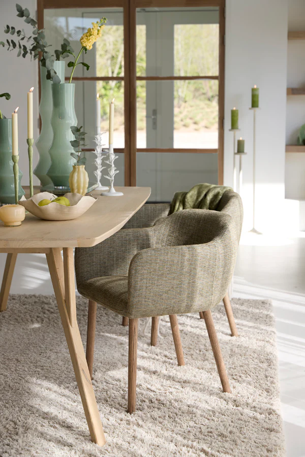 Dining chair 59,5x59x76 cm BLAINE green+wood dark brown - Image 9
