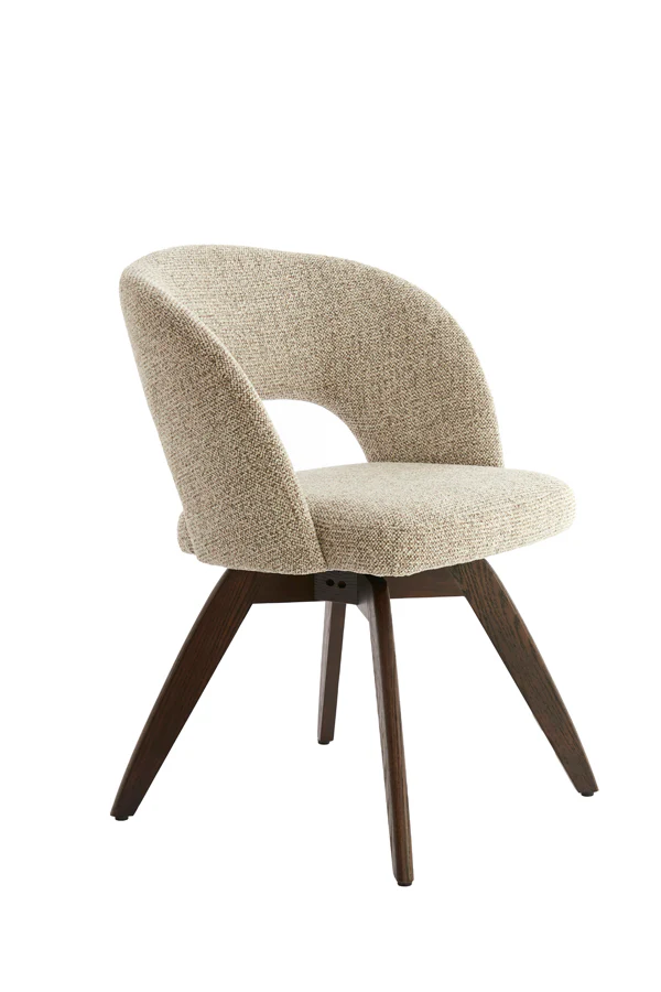 Dining chair 60x59x78 cm FLEN wood dark brown+cream-brown