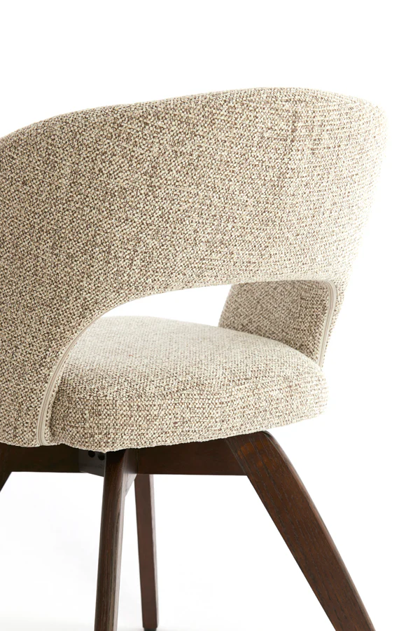 Dining chair 60x59x78 cm FLEN wood dark brown+cream-brown - Image 3
