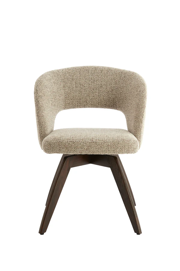 Dining chair 60x59x78 cm FLEN wood dark brown+cream-brown - Image 5