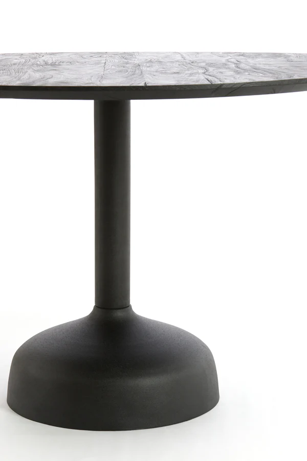 Dining table 120x76 cm TUNJA wood matt black+black - Image 5
