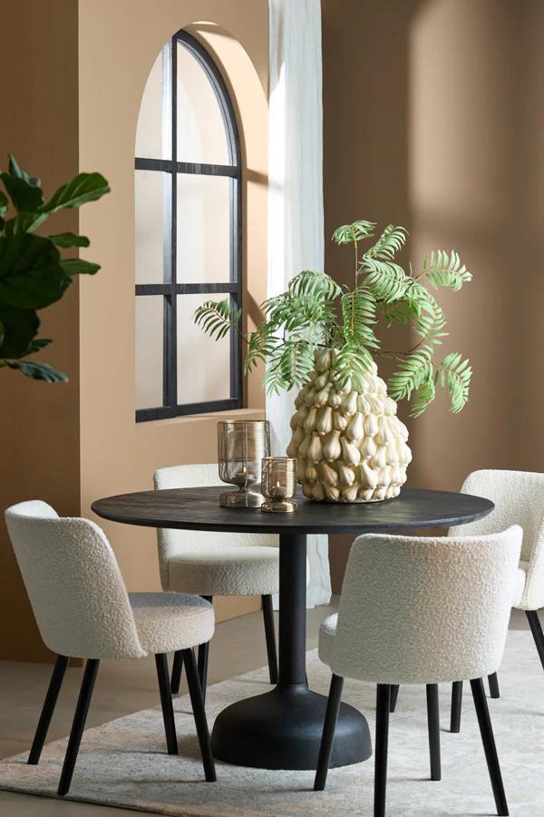 Dining table 120x76 cm TUNJA wood matt black+black - Image 7