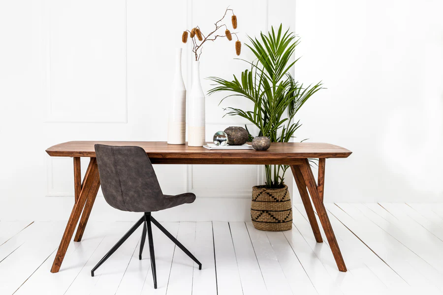 Dining table 200x100x76 cm QUENZA acacia wood brown - Image 3