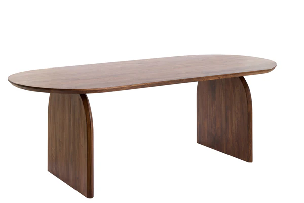 Dining table 220x100x75 cm INDORE acacia wood brown - Image 2