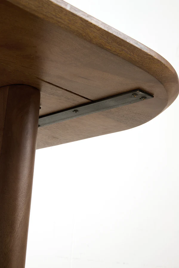 Dining table 220x100x76 cm AYMARA acacia wood dark brown - Image 7