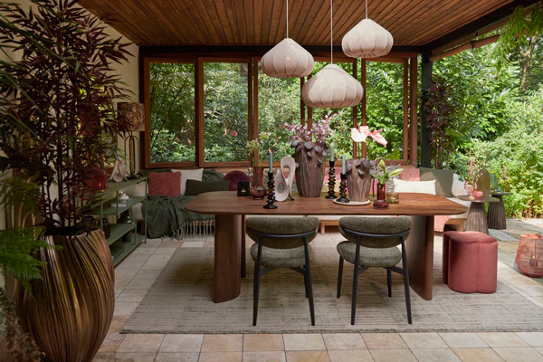 Dining table 240x100x76 cm AYMARA acacia wood dark brown - Image 11