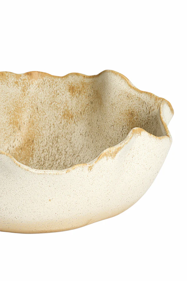 Dish 26x26x10,5 cm GASPAR ceramics cream+rust - Image 2