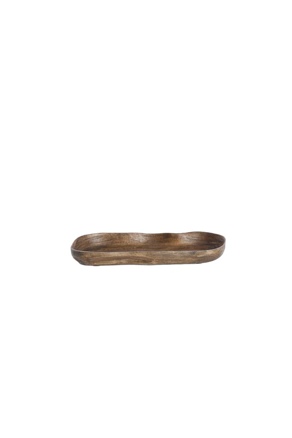 Dish 34,5x14x4 cm BUGABA wood antique brown