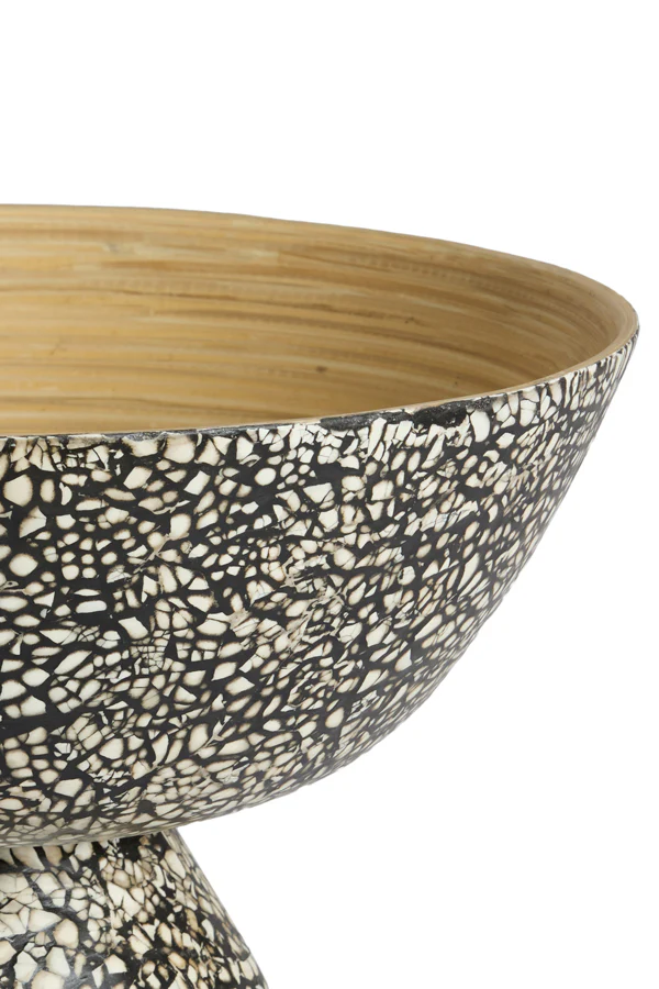 Dish 36x20,5 cm GRACIO bamboo natural+black-cream - Image 2