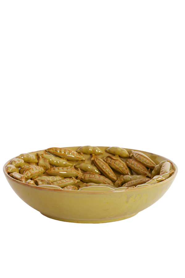 Dish 43x12 cm FABA ceramics olive green-brown