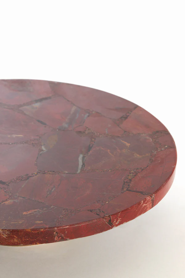Dish on base 35x8 cm BELO red agate+antique bronze - Image 3