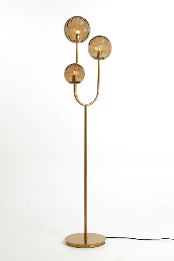 Floor lamp 3L E14 38x20x162 cm MAGDALA glass brown+gold - Image 10