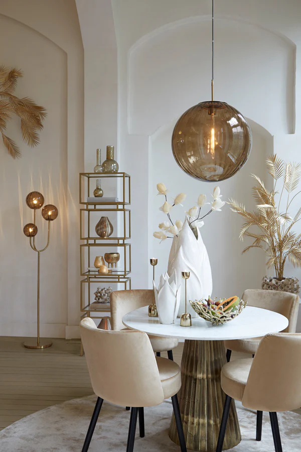 Floor lamp 3L E14 38x20x162 cm MAGDALA glass brown+gold - Image 13