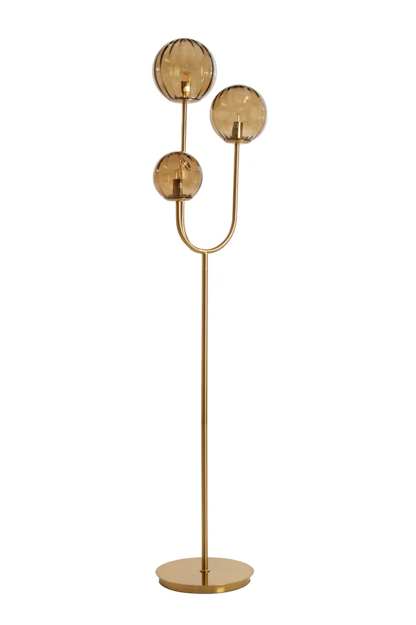 Floor lamp 3L E14 38x20x162 cm MAGDALA glass brown+gold - Image 2