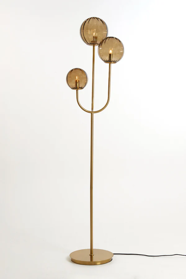 Floor lamp 3L E14 38x20x162 cm MAGDALA glass brown+gold - Image 9