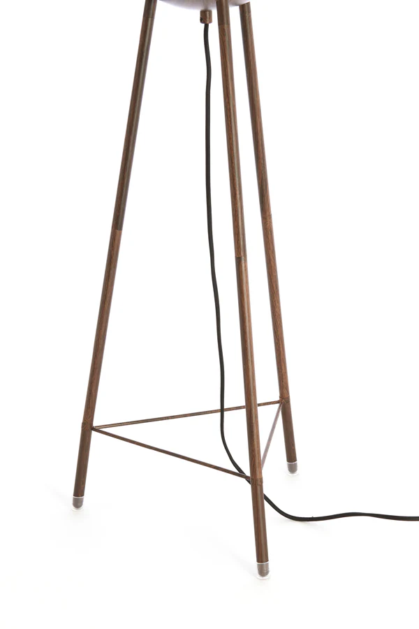 Floor lamp 42x133 cm BIBURY wood print dark brown+white - Image 8