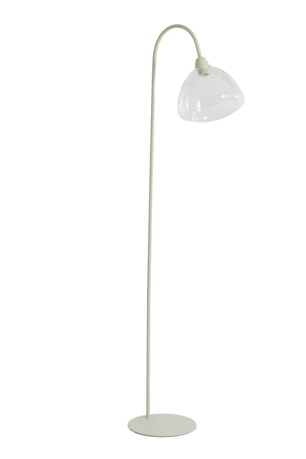 Floor lamp 47x28x160 cm BISHO glass clear+cream - Image 2