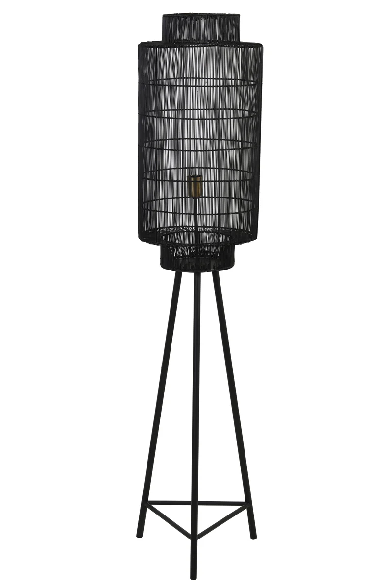 Floor lamp tripod 32x150 cm GRUARO matt black-ant. bronze - Image 4