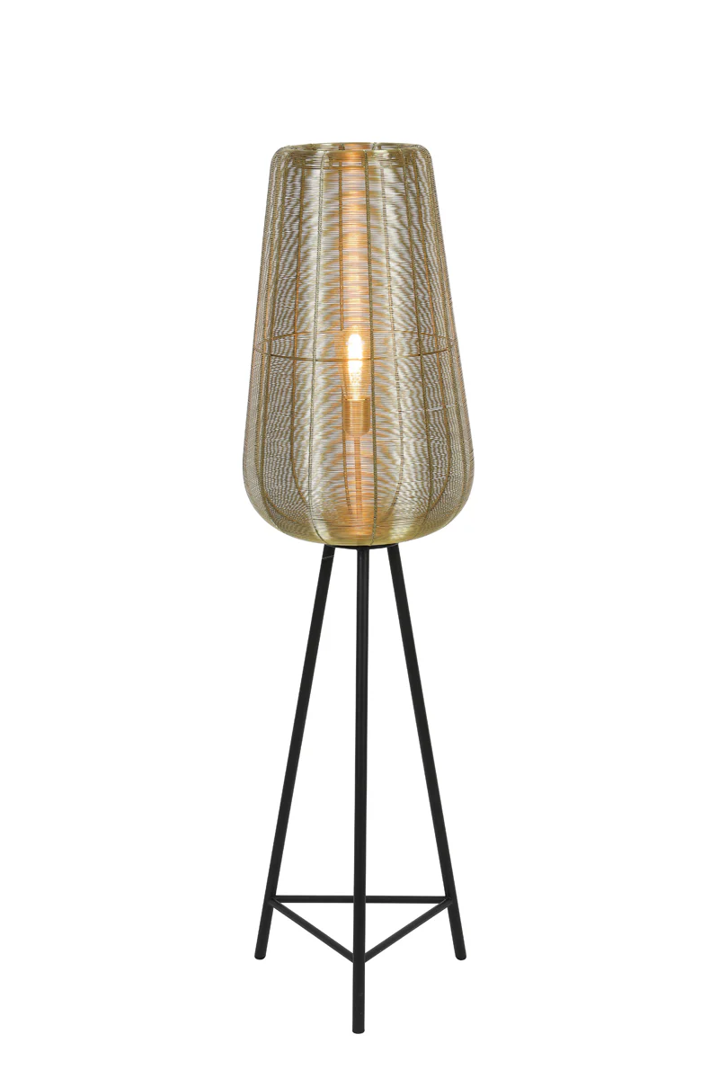 Floor lamp tripod 37x135 cm ADETA gold+matt black - Image 2