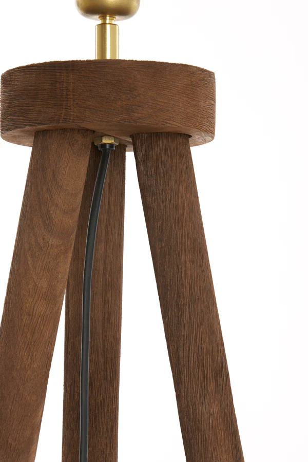 Floor lamp tripod 52x52x122 cm ILIAS wood matt dark brown - Image 6