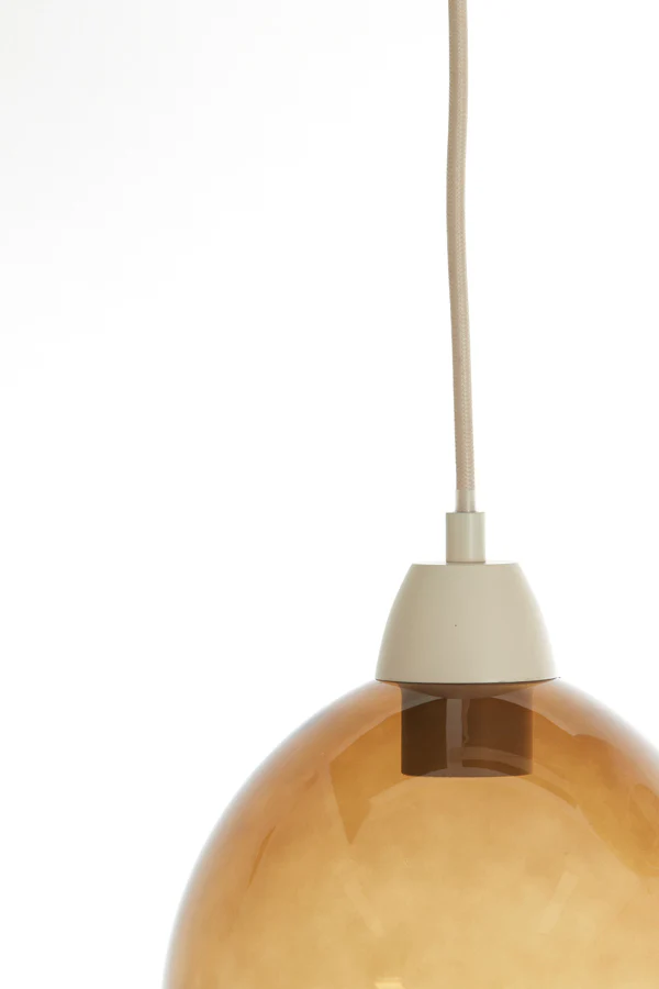 Hanging lamp 10L 120x19x14 cm BISHO glass brown+sand - Image 5