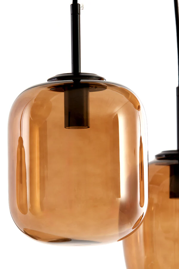 Hanging lamp 10L E14 120x18x23 cm MEZZA glass brown - Image 4