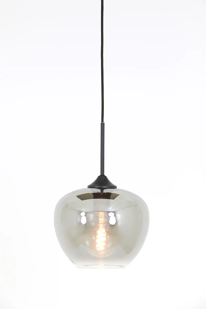 Hanging lamp 23x18 cm MAYSON smoked glass+matt black - Image 2