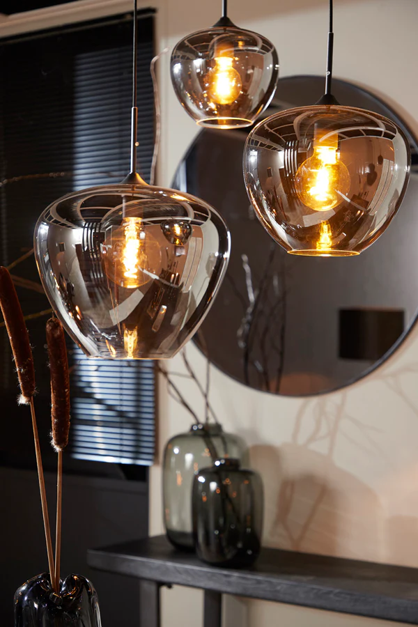 Hanging lamp 23x18 cm MAYSON smoked glass+matt black - Image 8
