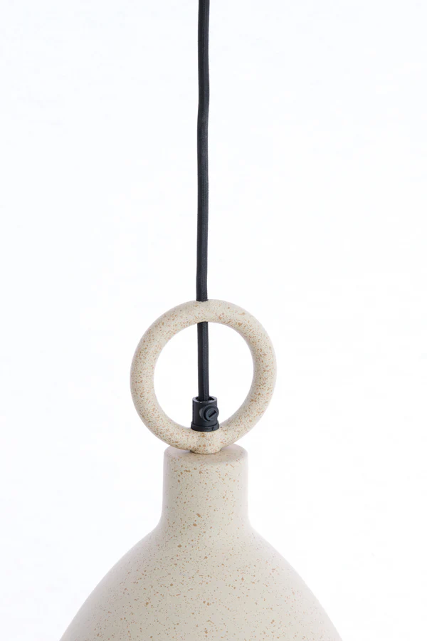Hanging lamp 24x37 cm RISARI sand+light brown spotted - Image 5