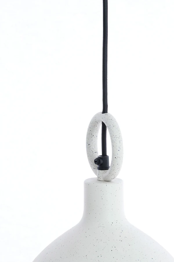 Hanging lamp 24x39 cm ROSERO white+light grey spotted - Image 5