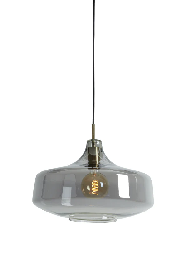 Hanging lamp 29,5x21 cm SOLNA antique bronze+smoked glass - Image 5