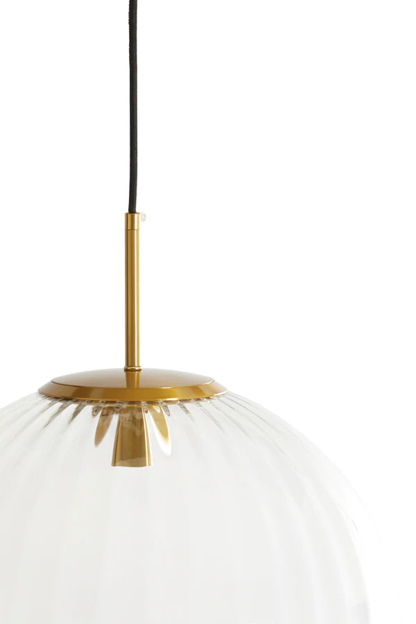 Hanging lamp 30 cm MAGDALA glass clear+gold - Image 5