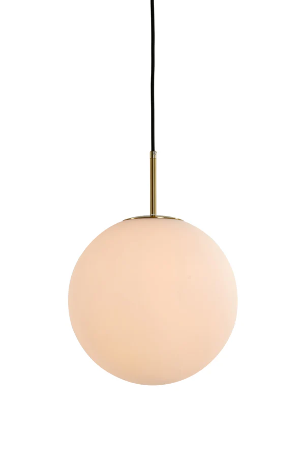 Hanging lamp 30 cm MEDINA antique bronze+glass matt white - Image 3