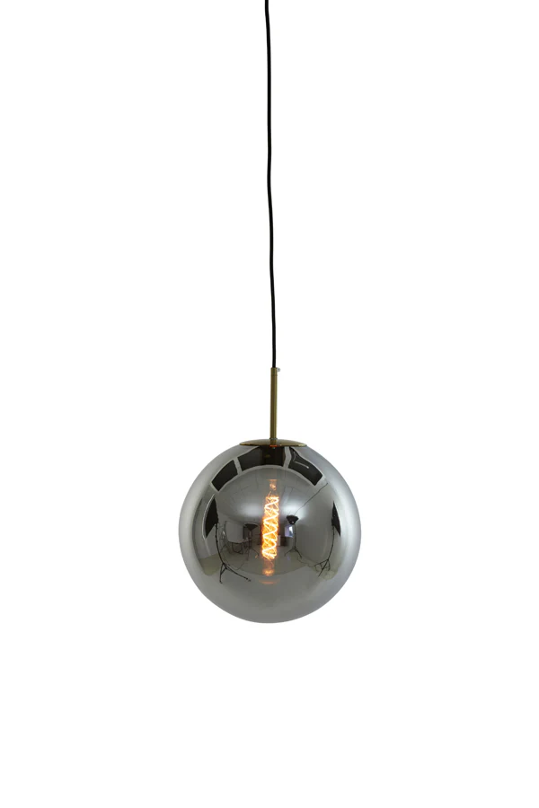 Hanging lamp 30 cm MEDINA antique bronze+smoked glass - Image 5