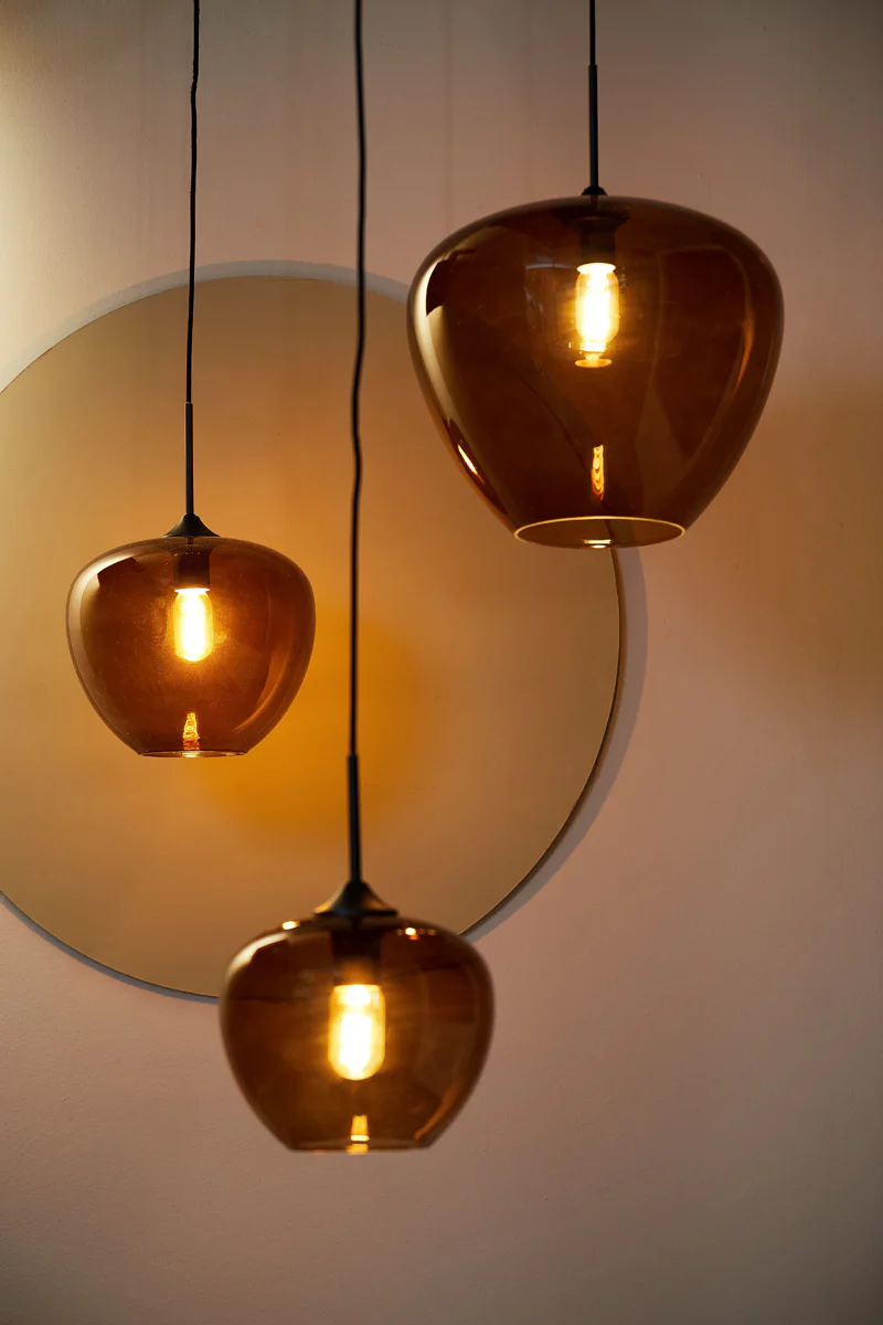 Hanging lamp 30x25 cm MAYSON glass brown+black - Image 3