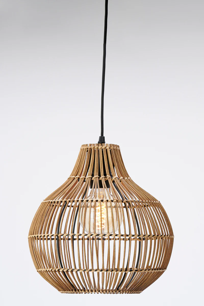 Hanging lamp 30x31,5 cm PACINO rattan dark brown - Image 2