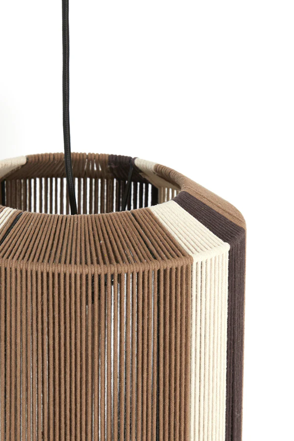 Hanging lamp 30x46 cm KOZANA brown+cream+dark brown - Image 4
