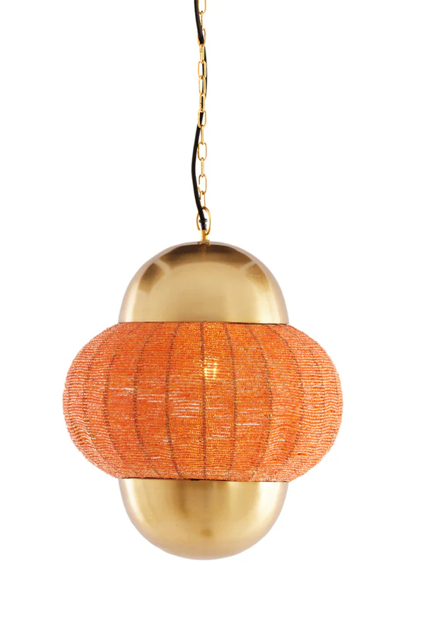 Hanging lamp 33x38 cm CETARA beads orange+bronze - Image 7