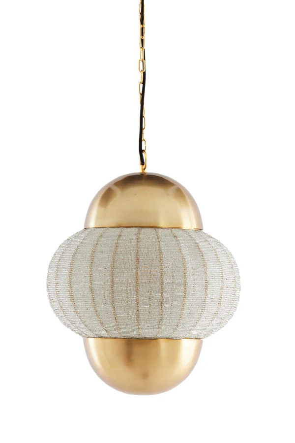 Hanging lamp 33x38 cm CETARA beads silver+bronze
