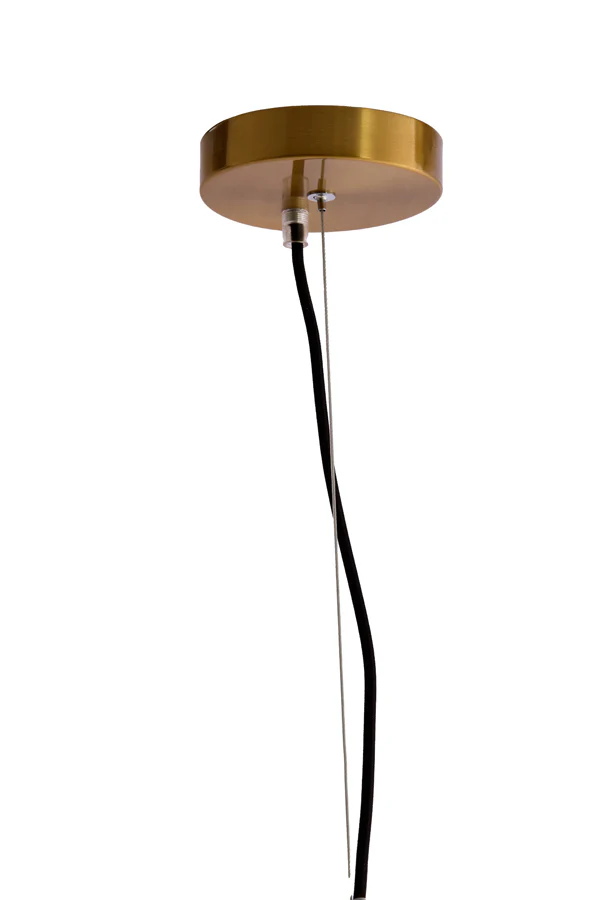 Hanging lamp 33x43 cm LEONA antique bronze+glass amber - Image 2