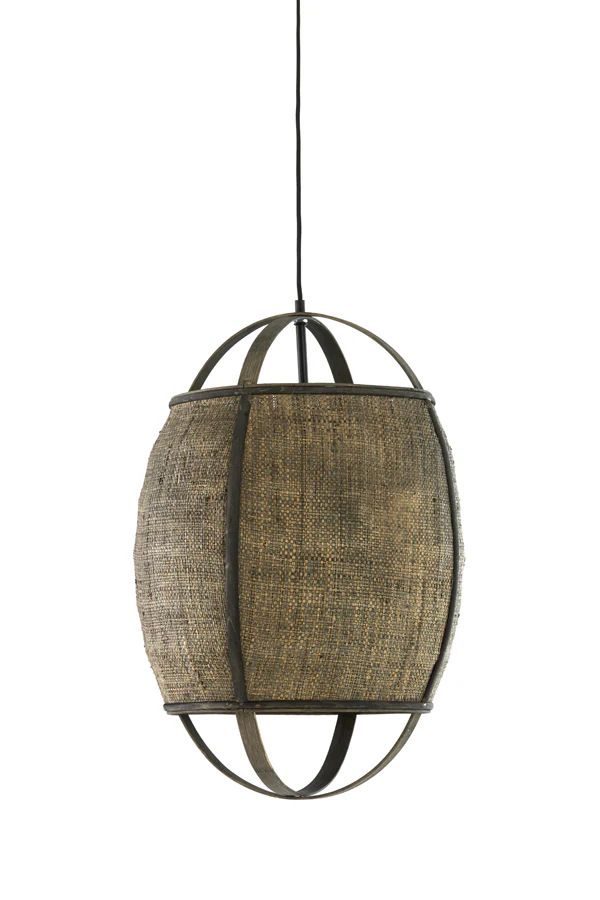 Hanging lamp 38,5x55 cm BOZONA rattan brown-grey