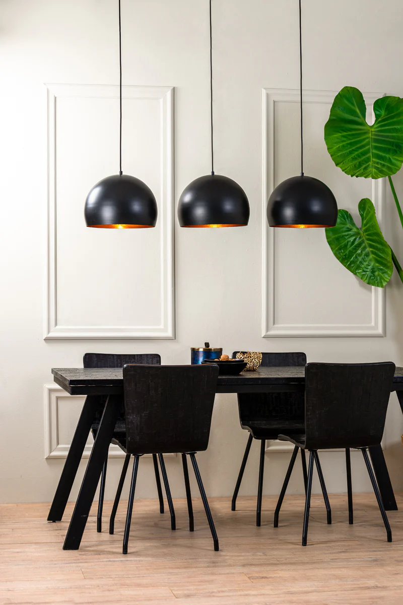 Hanging lamp 3L 120x33x25 cm JAICEY matt black-gold - Image 3